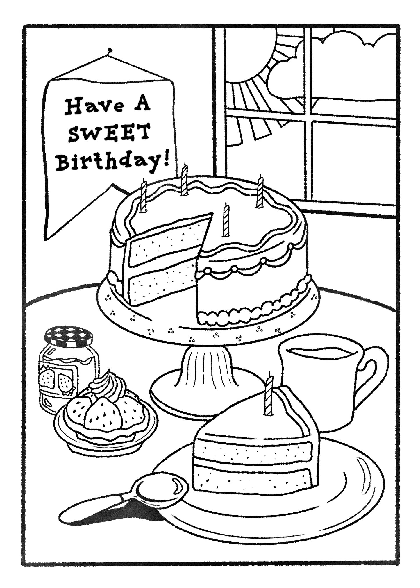 Birthday Sweets Color-In-Card