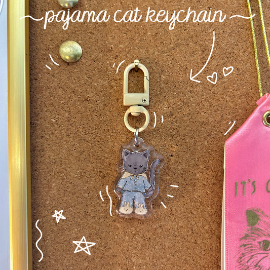 Pajama Cat Keychain