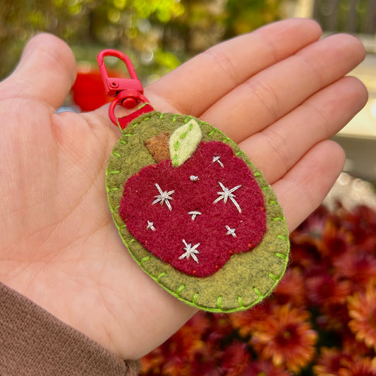 Felt Keychain - Apple