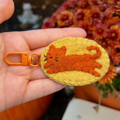 Felt Keychain - Orange Cat