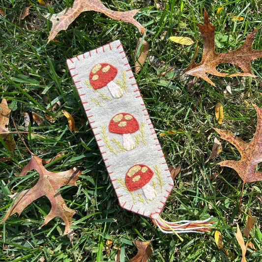 Felt Bookmark - Mushrooms