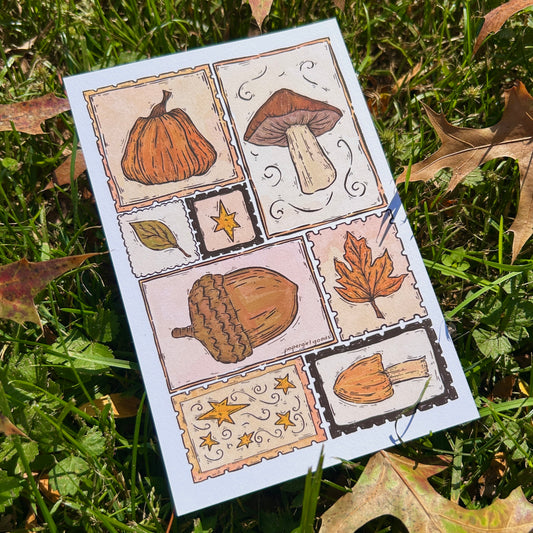 Autumn Stamps Print