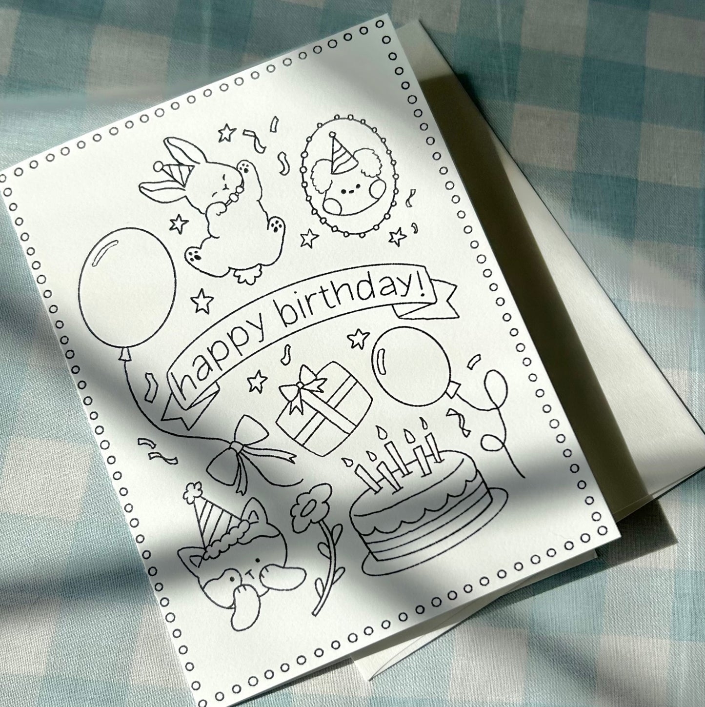 Birthday friends Color-In-Card