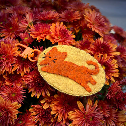 Felt Keychain - Orange Cat