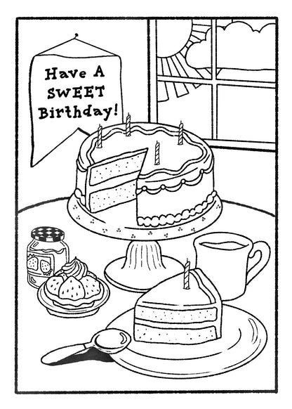 Birthday Sweets Color-In-Card