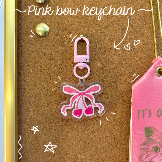 Pink Bow Keychain