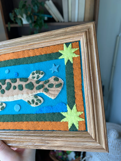 Spotted Gar - Framed Felt Embroidery Fish Art