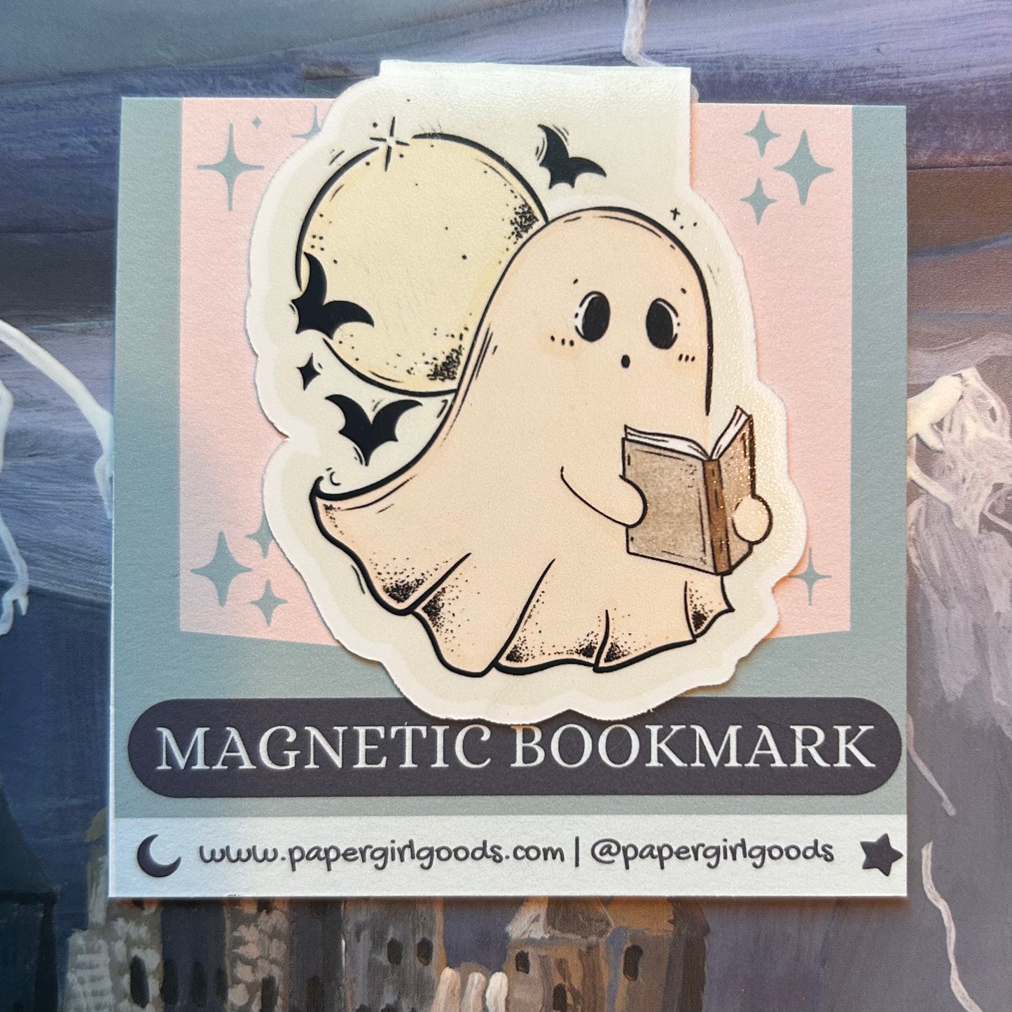 Book Lover Ghost Magnetic Bookmark