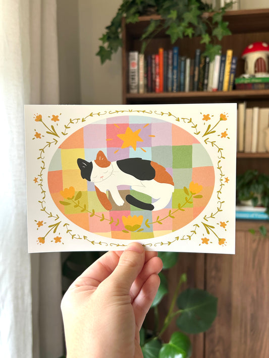 Calico Sleepy Kitty Print Version