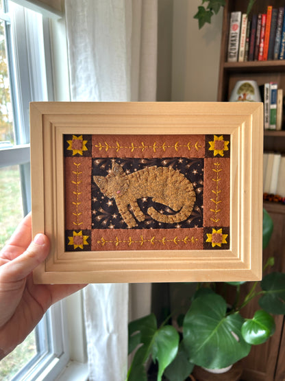 Tabby Sleepy Kitty - Framed Felt Sleepy Kitty