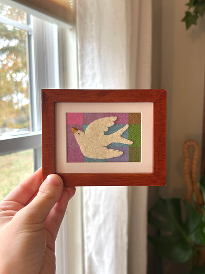 Framed Felt Folk Bird