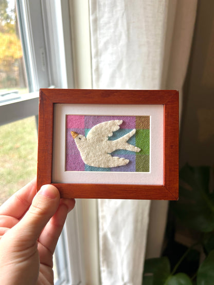 Framed Felt Folk Bird