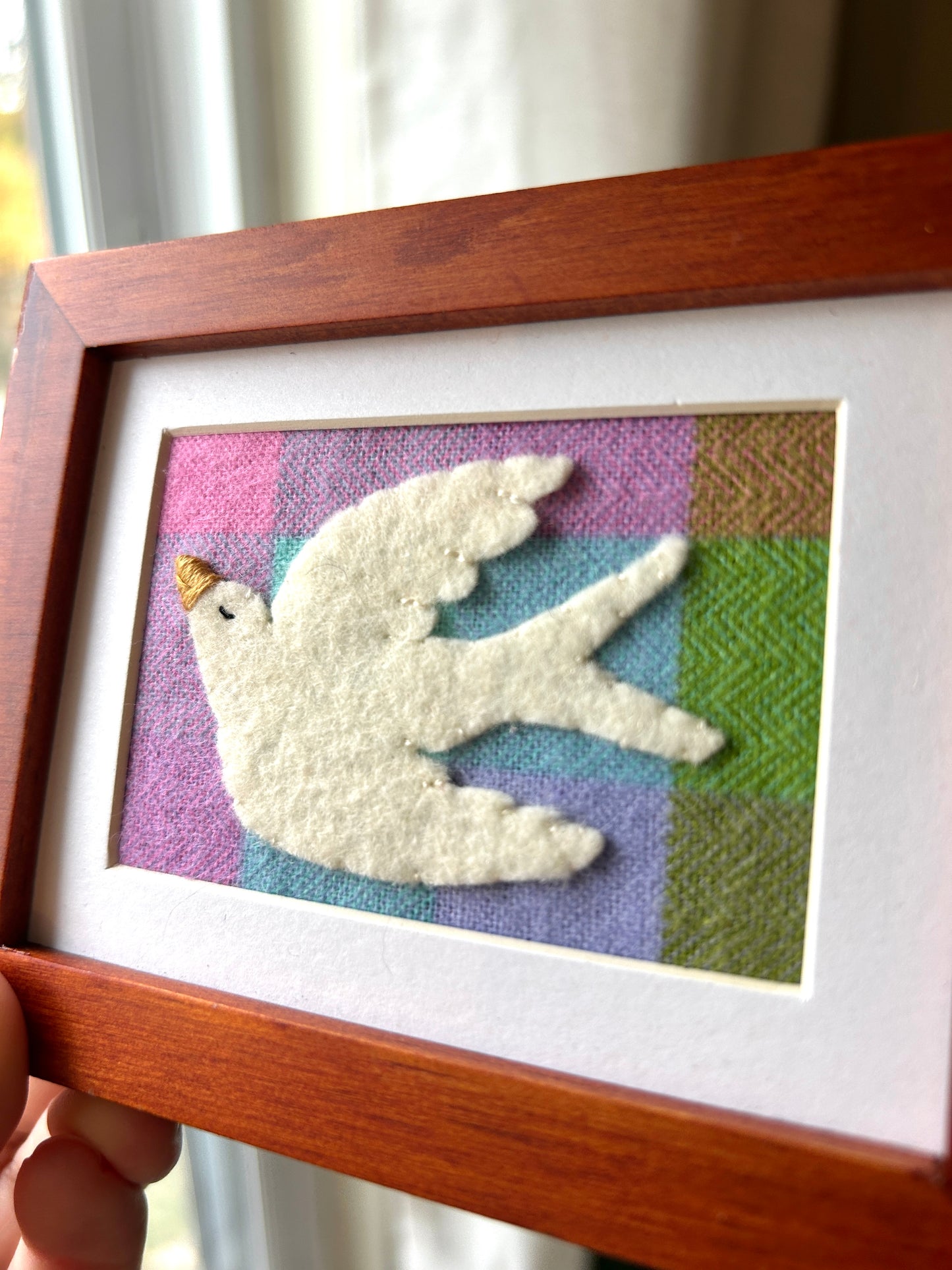 Framed Felt Folk Bird
