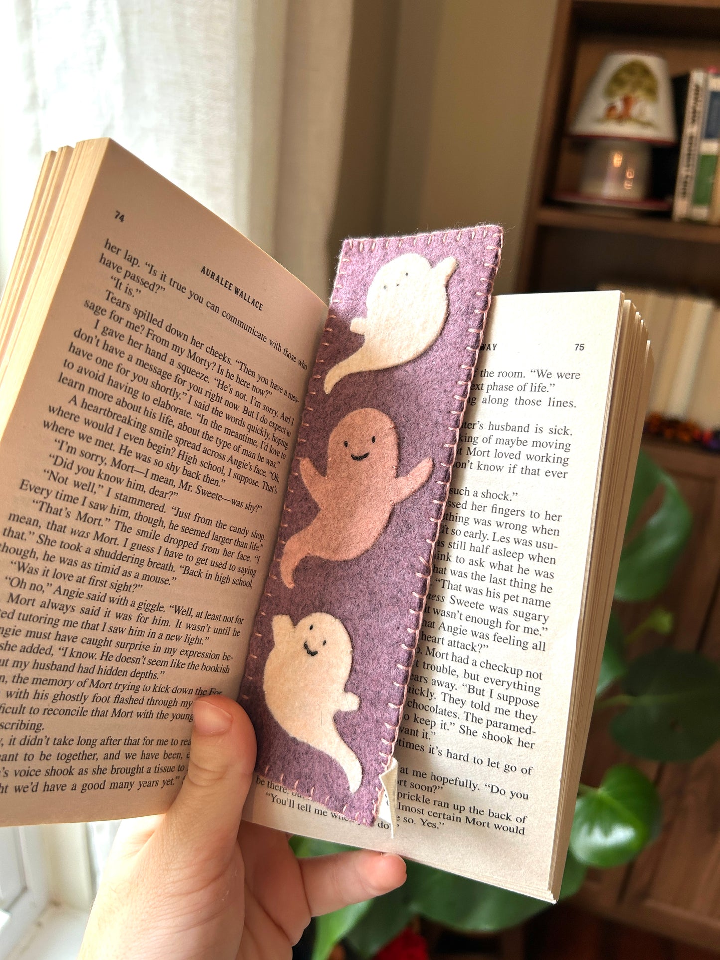Ghost Felt Embroidered Bookmark