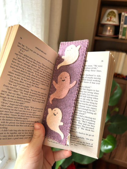 Ghost Felt Embroidered Bookmark