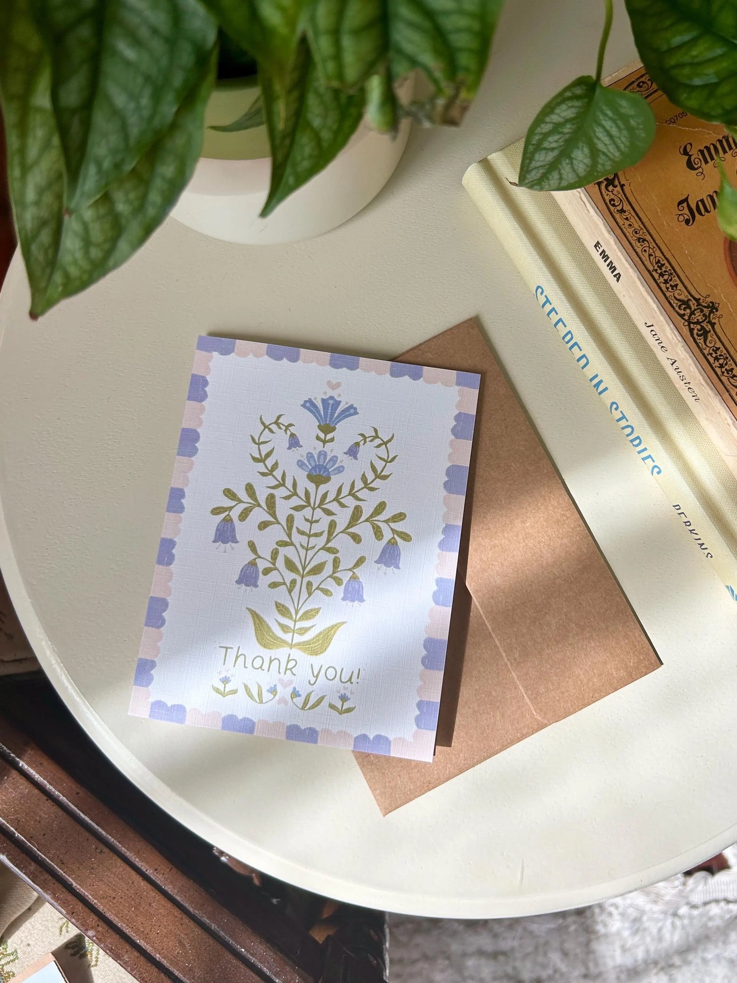 Folk Art Floral Thank You Card